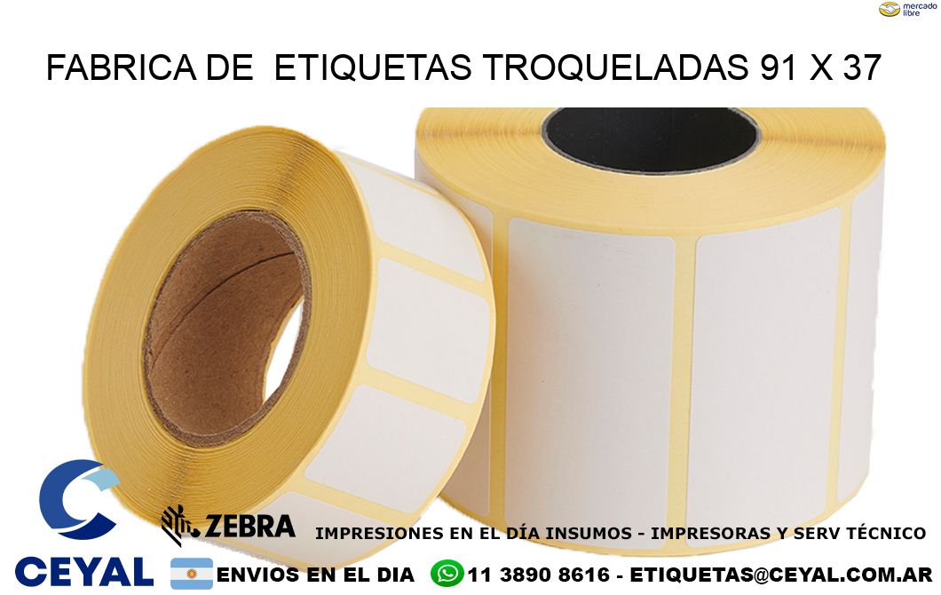 FABRICA DE  ETIQUETAS TROQUELADAS 91 x 37