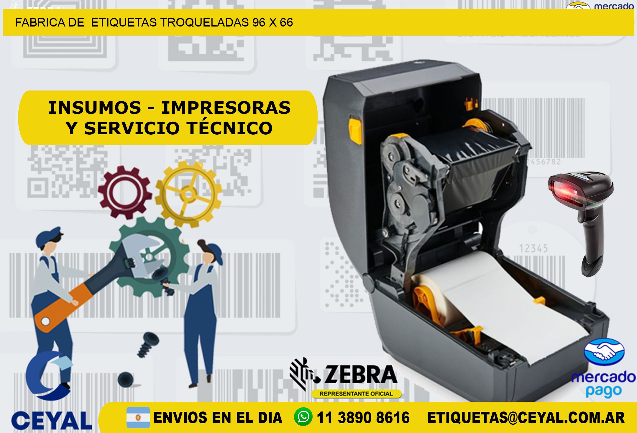 FABRICA DE  ETIQUETAS TROQUELADAS 96 x 66