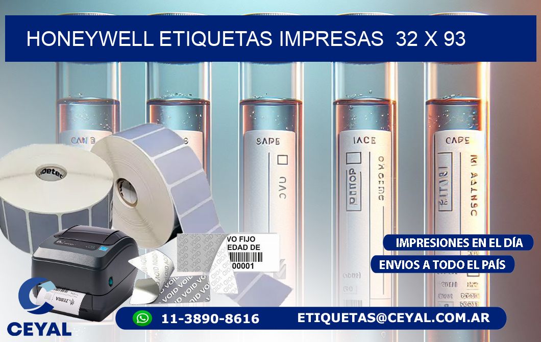 HONEYWELL ETIQUETAS IMPRESAS  32 x 93