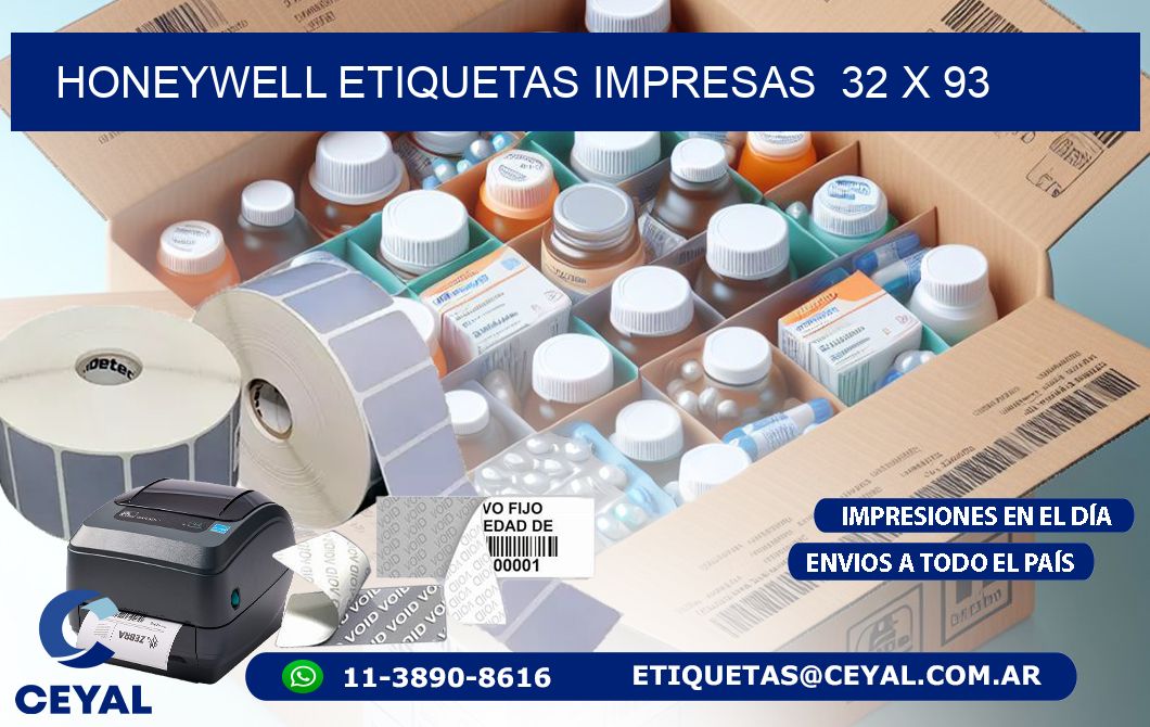 HONEYWELL ETIQUETAS IMPRESAS  32 x 93