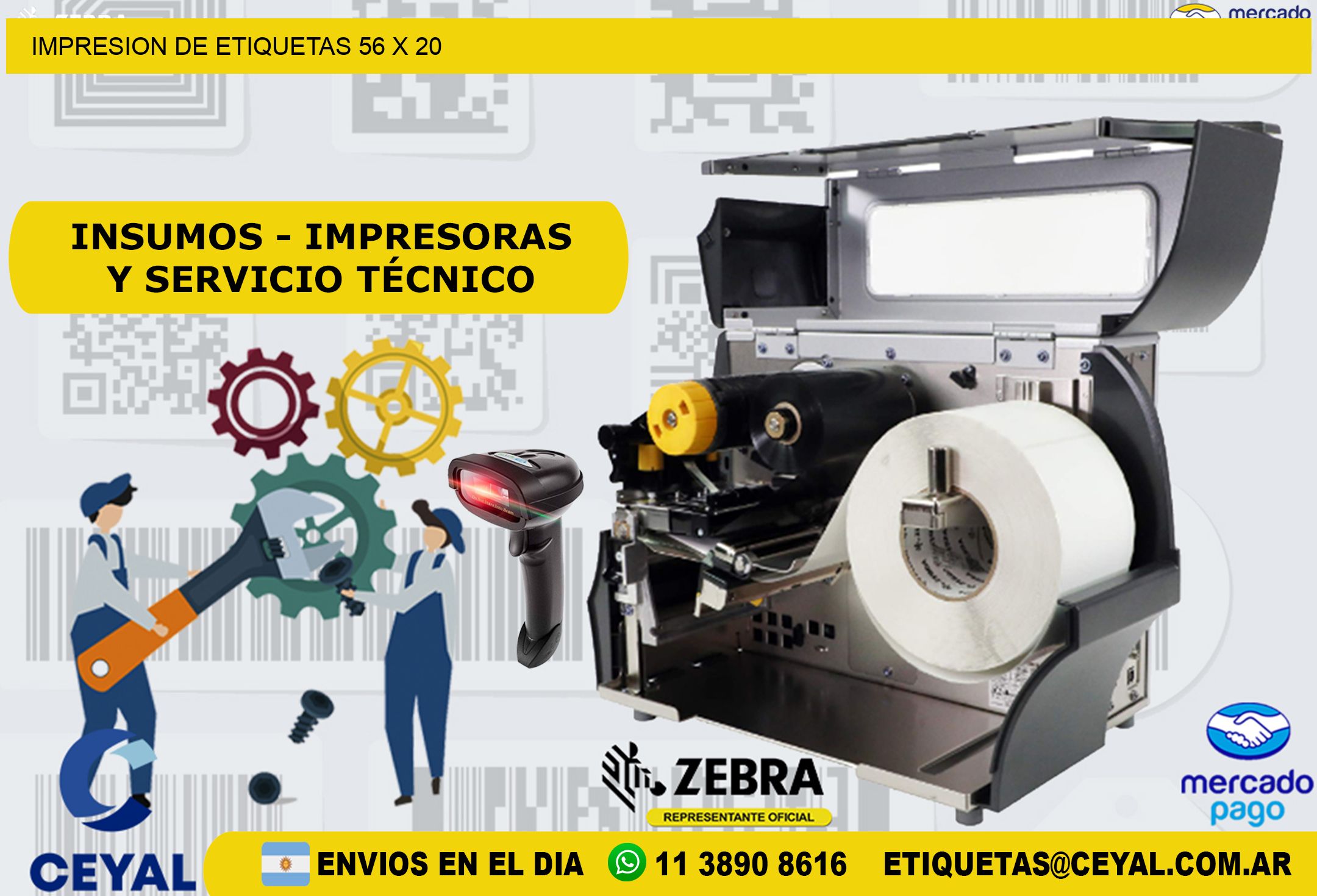 IMPRESION DE ETIQUETAS 56 x 20