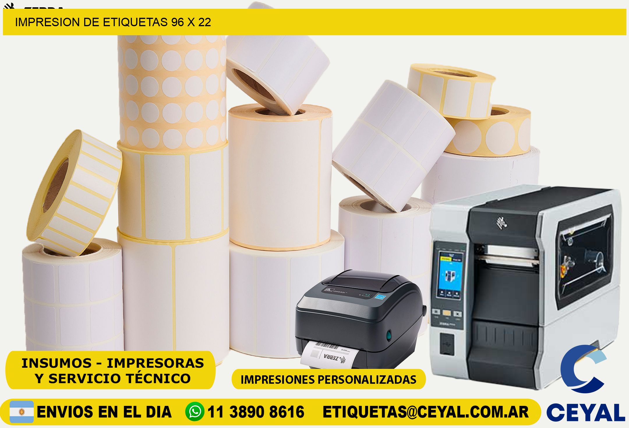 IMPRESION DE ETIQUETAS 96 x 22