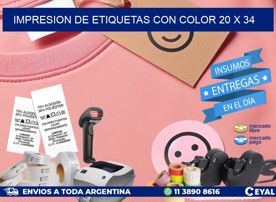 IMPRESION DE ETIQUETAS CON COLOR 20 x 34