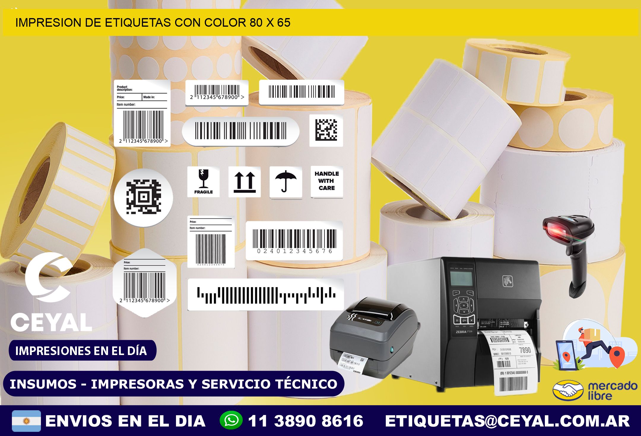IMPRESION DE ETIQUETAS CON COLOR 80 x 65