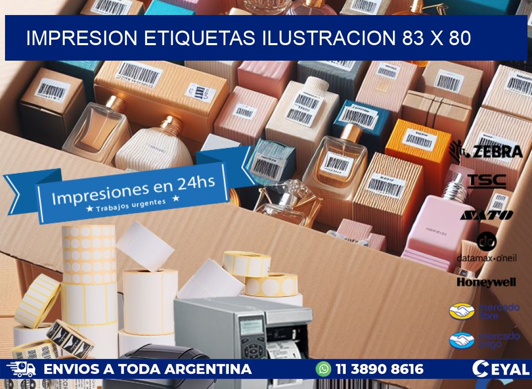 IMPRESION ETIQUETAS ILUSTRACION 83 x 80