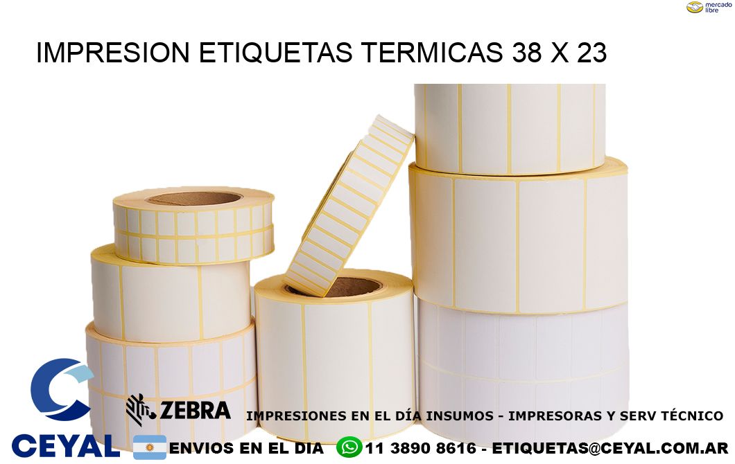 IMPRESION ETIQUETAS TERMICAS 38 x 23