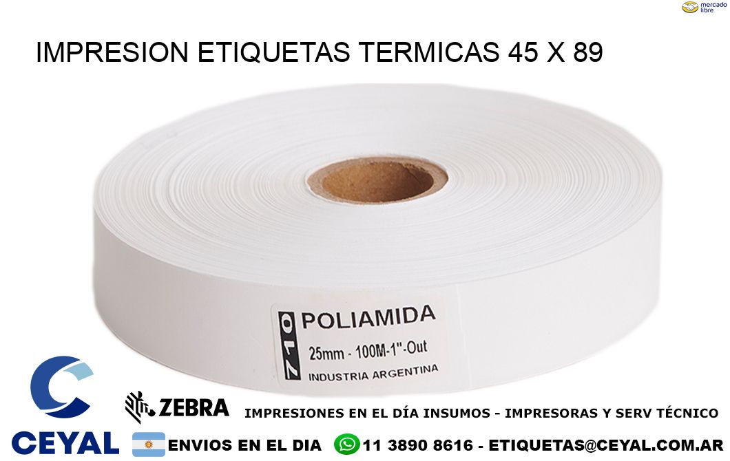 IMPRESION ETIQUETAS TERMICAS 45 x 89
