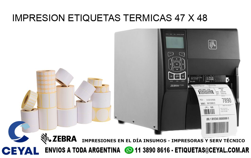 IMPRESION ETIQUETAS TERMICAS 47 x 48