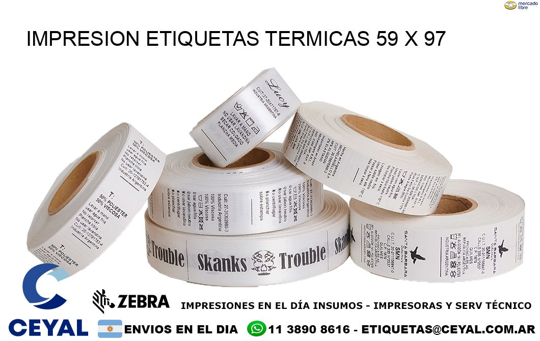 IMPRESION ETIQUETAS TERMICAS 59 x 97