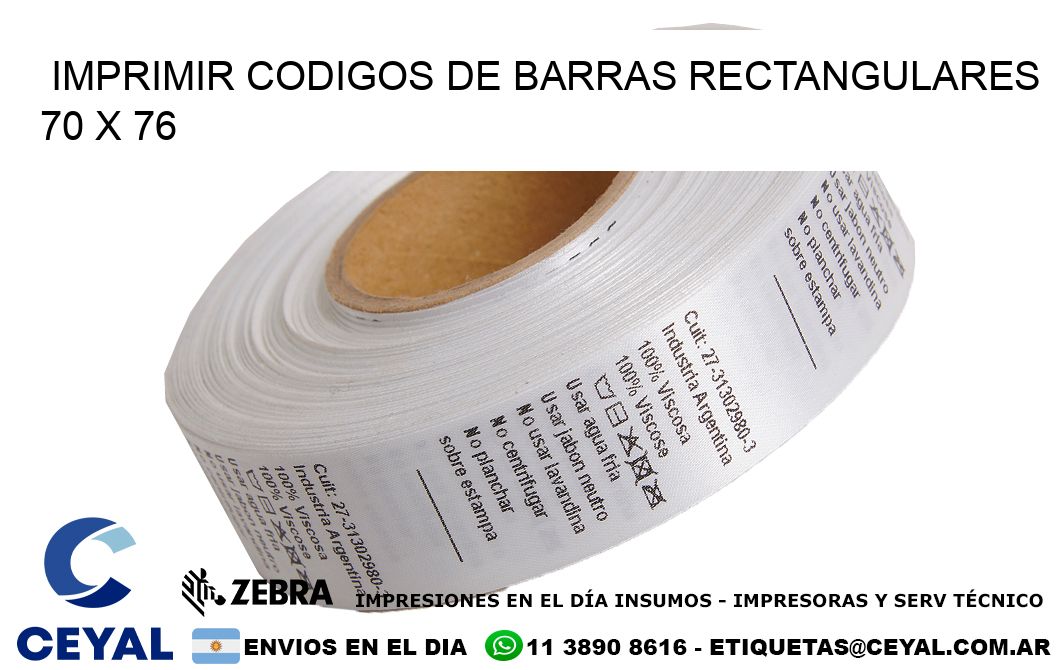 IMPRIMIR CODIGOS DE BARRAS RECTANGULARES 70 x 76
