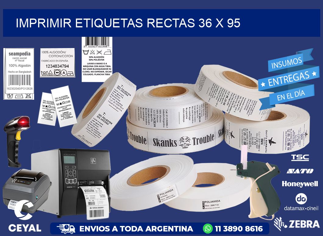 IMPRIMIR ETIQUETAS RECTAS 36 x 95