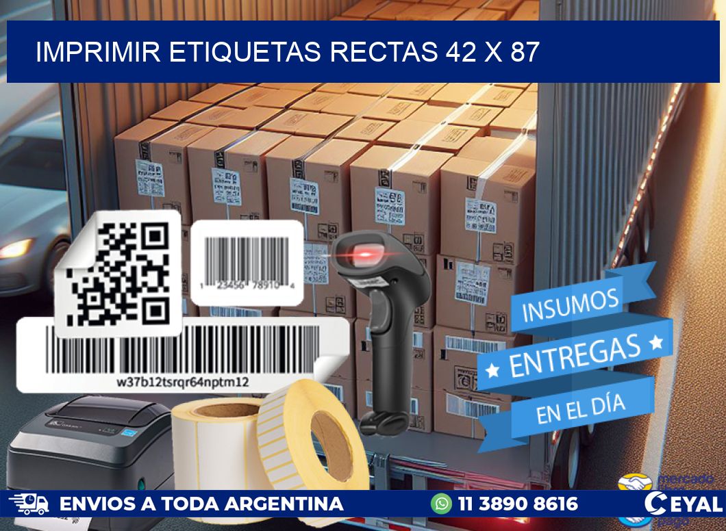 IMPRIMIR ETIQUETAS RECTAS 42 x 87