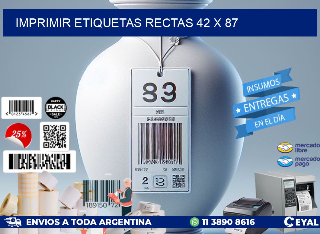 IMPRIMIR ETIQUETAS RECTAS 42 x 87