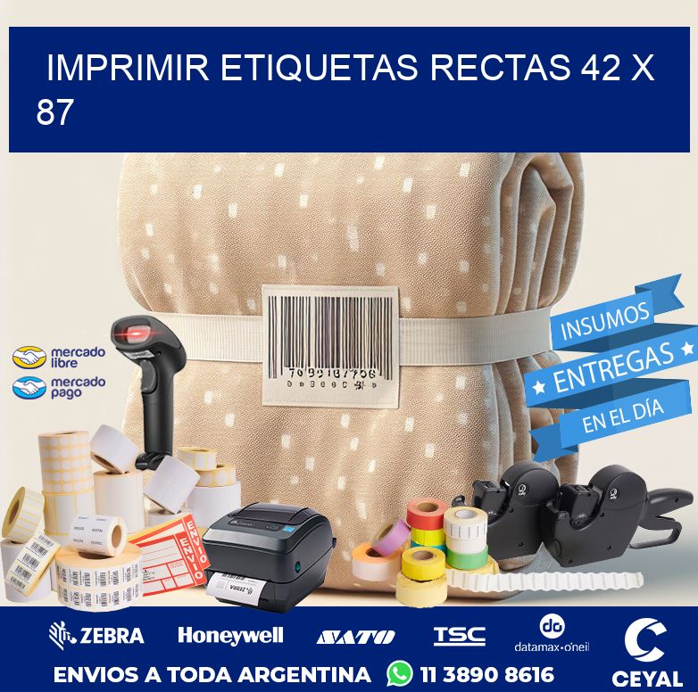 IMPRIMIR ETIQUETAS RECTAS 42 x 87