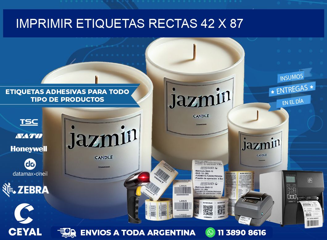 IMPRIMIR ETIQUETAS RECTAS 42 x 87