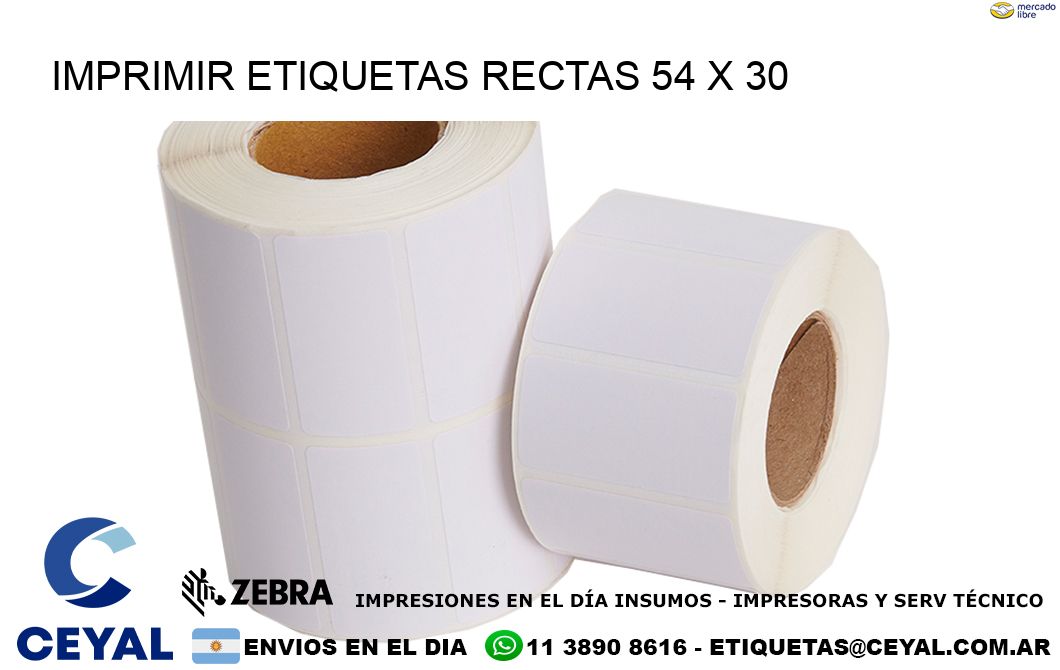 IMPRIMIR ETIQUETAS RECTAS 54 x 30