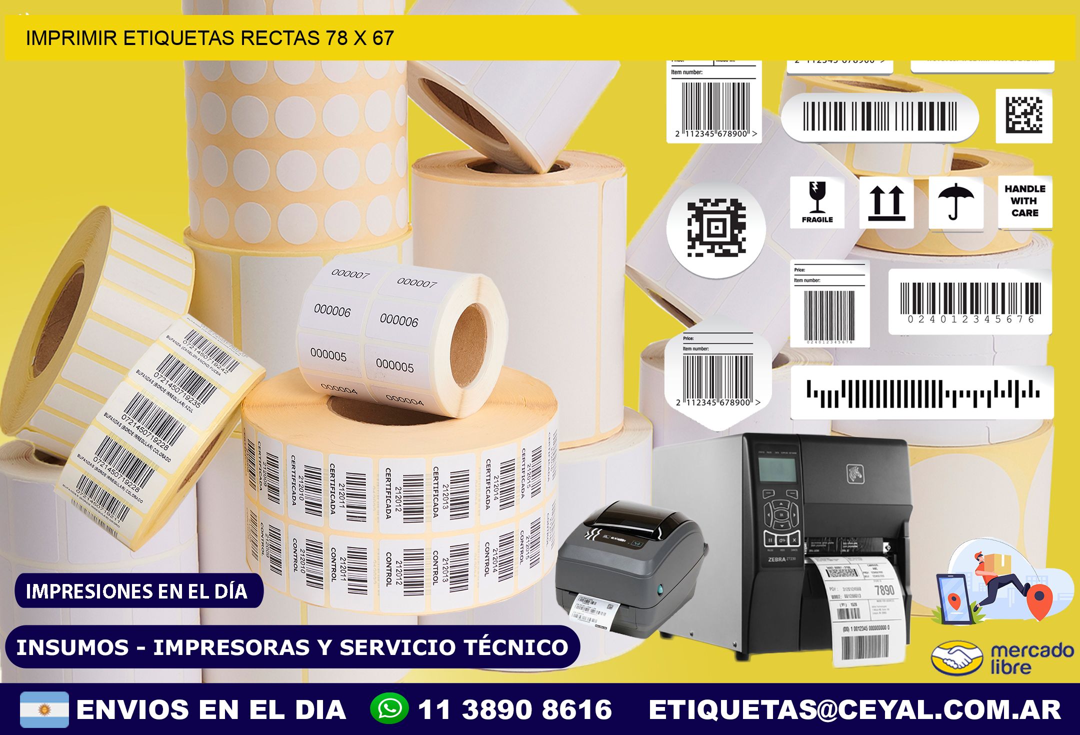 IMPRIMIR ETIQUETAS RECTAS 78 x 67