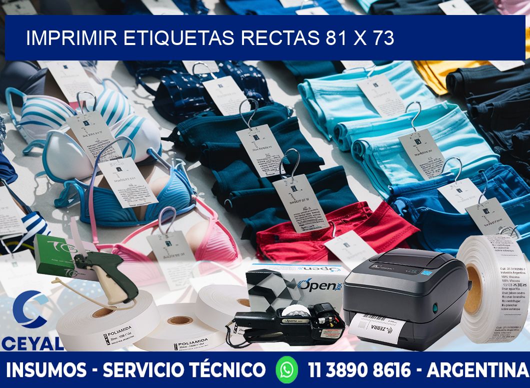 IMPRIMIR ETIQUETAS RECTAS 81 x 73