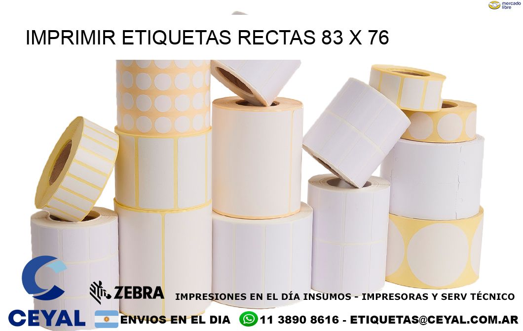IMPRIMIR ETIQUETAS RECTAS 83 x 76