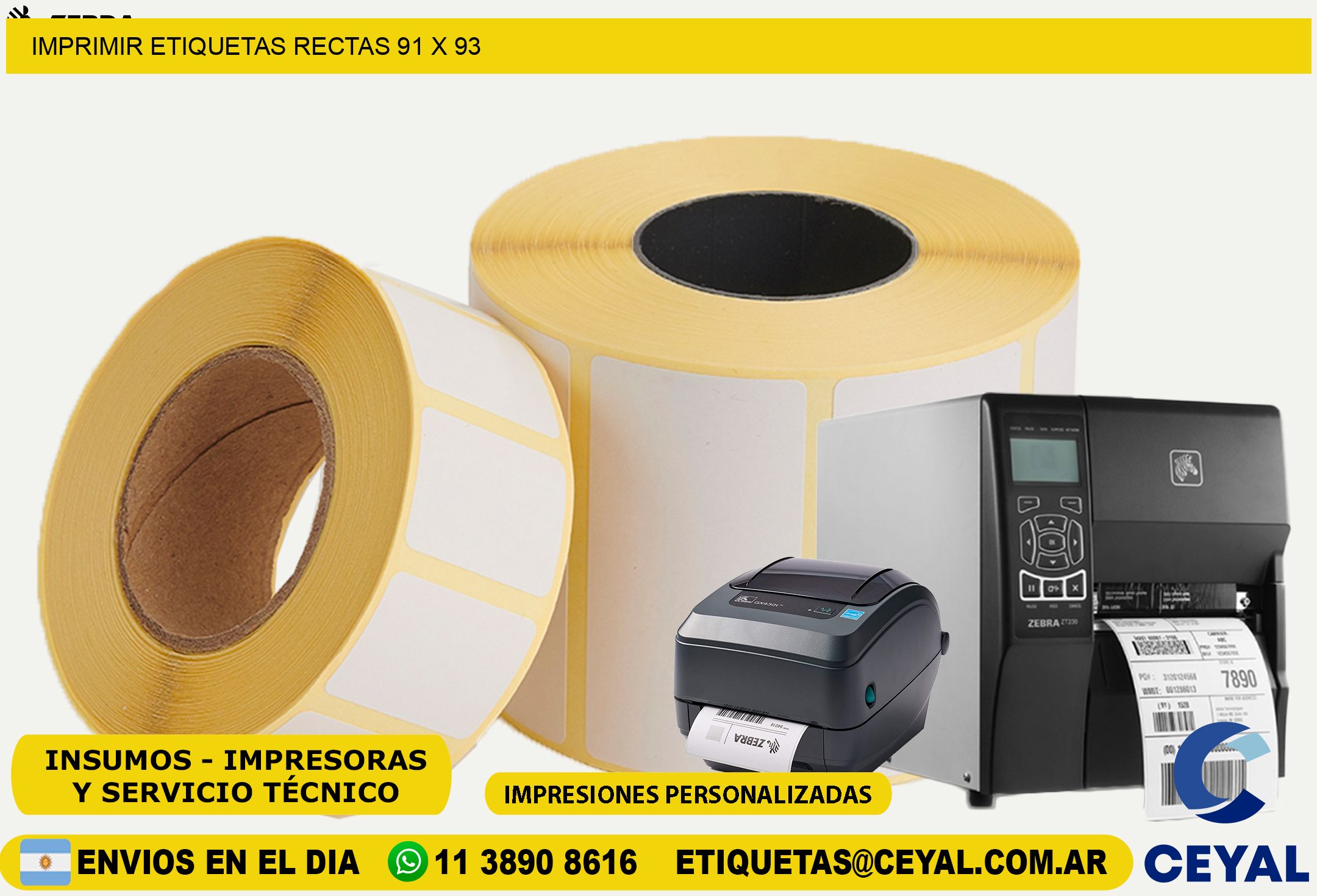 IMPRIMIR ETIQUETAS RECTAS 91 x 93
