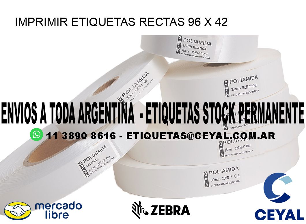 IMPRIMIR ETIQUETAS RECTAS 96 x 42