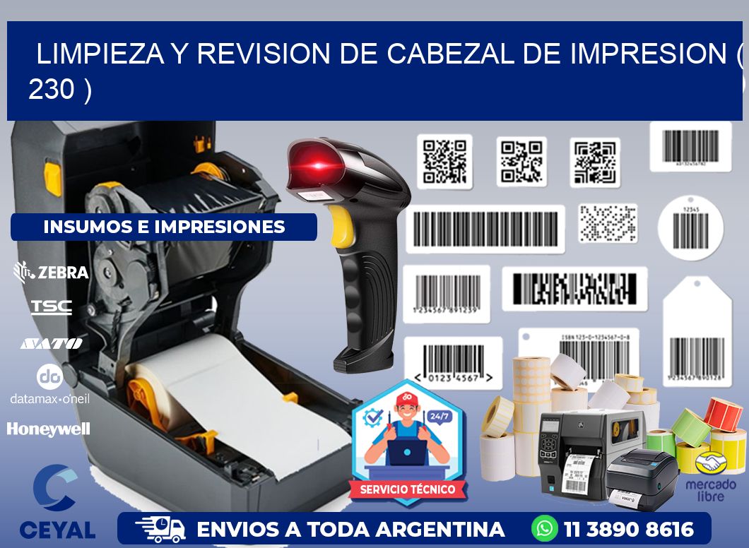 LIMPIEZA Y REVISION DE CABEZAL DE IMPRESION ( 230 )