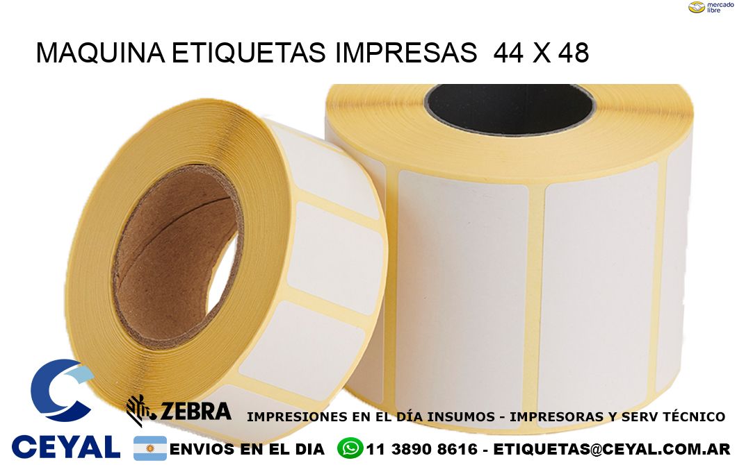 MAQUINA ETIQUETAS IMPRESAS  44 x 48