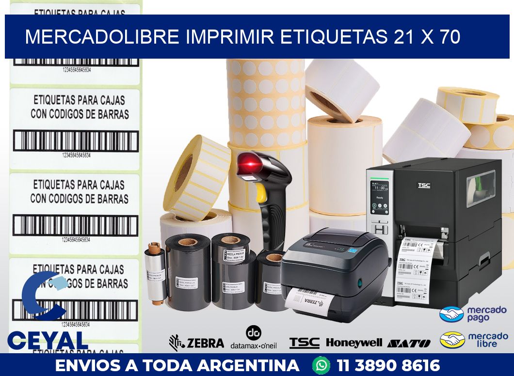 MERCADOLIBRE IMPRIMIR ETIQUETAS 21 x 70