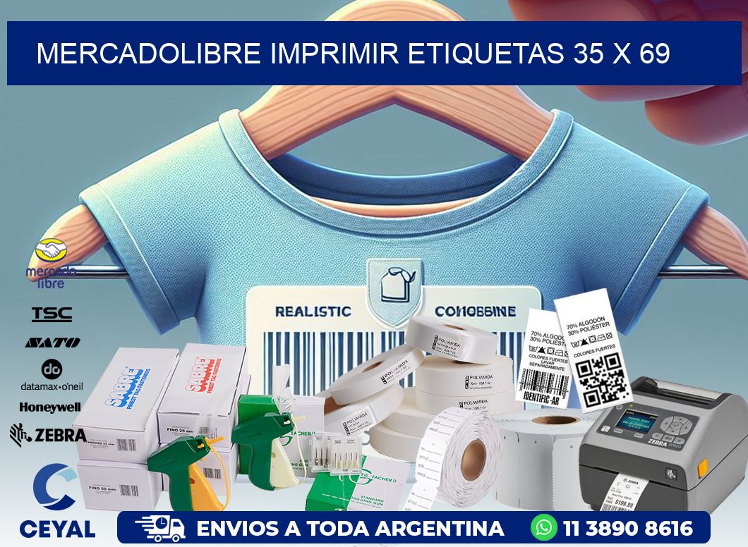 MERCADOLIBRE IMPRIMIR ETIQUETAS 35 x 69