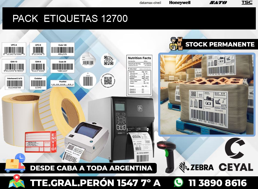 PACK  ETIQUETAS 12700
