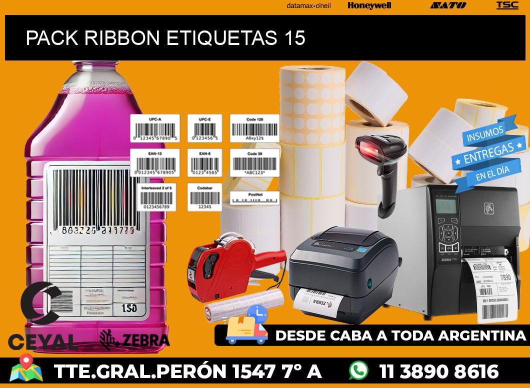 PACK RIBBON ETIQUETAS 15