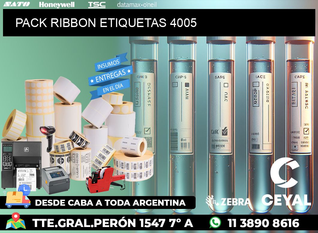 PACK RIBBON ETIQUETAS 4005