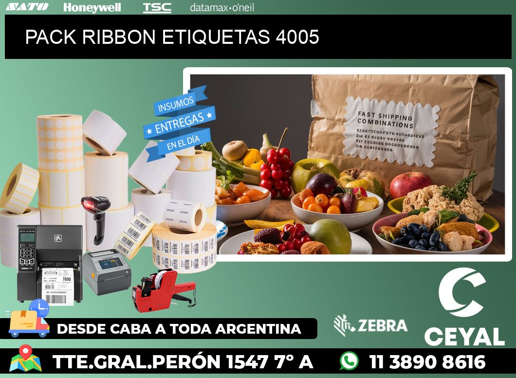 PACK RIBBON ETIQUETAS 4005