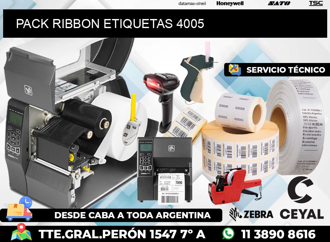 PACK RIBBON ETIQUETAS 4005
