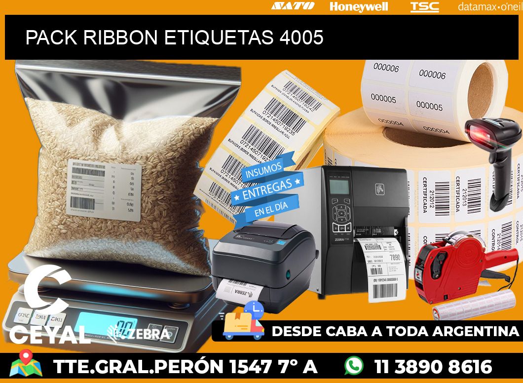 PACK RIBBON ETIQUETAS 4005