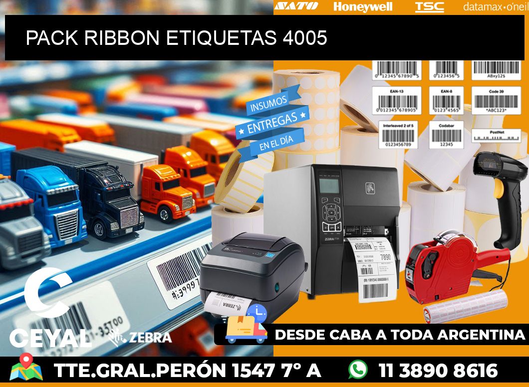 PACK RIBBON ETIQUETAS 4005