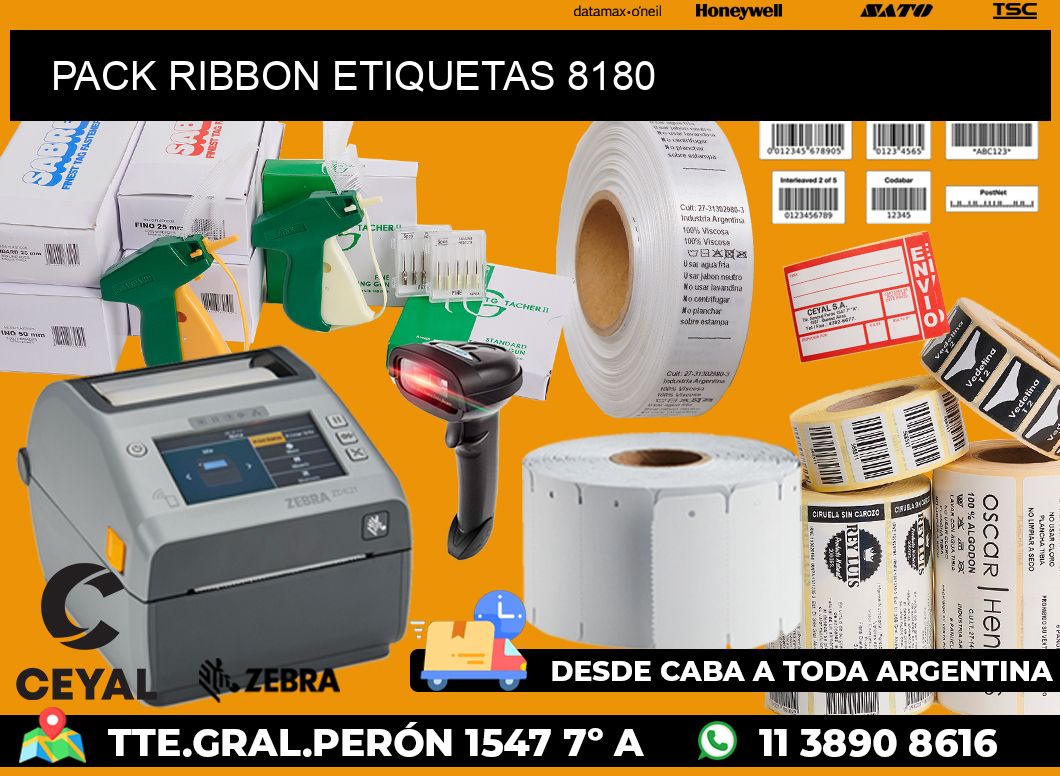 PACK RIBBON ETIQUETAS 8180