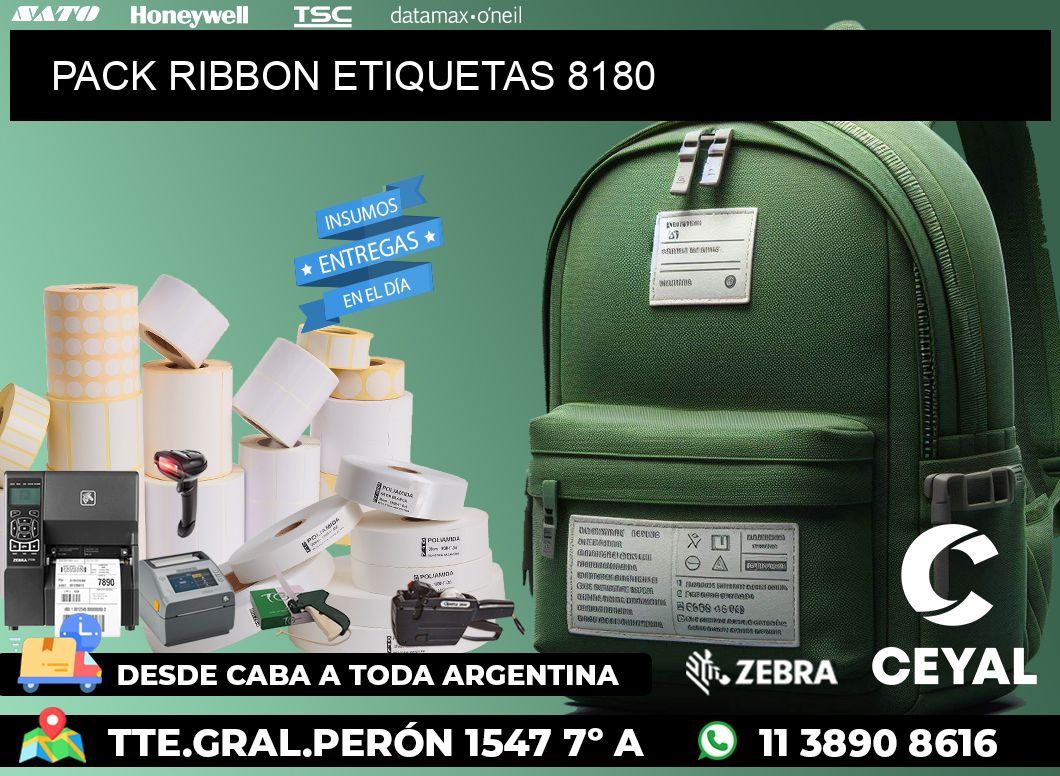 PACK RIBBON ETIQUETAS 8180