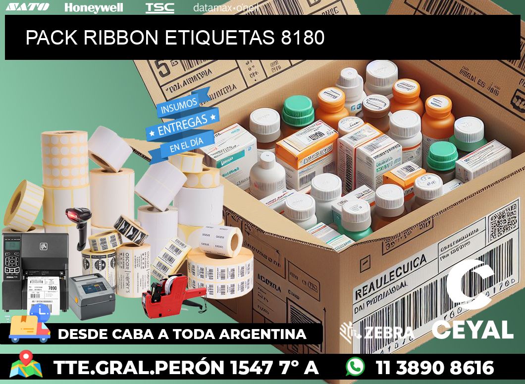 PACK RIBBON ETIQUETAS 8180