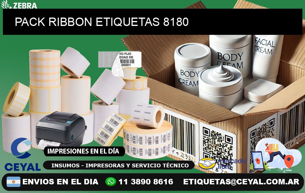 PACK RIBBON ETIQUETAS 8180
