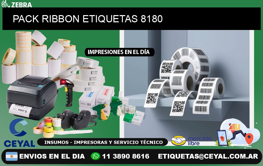 PACK RIBBON ETIQUETAS 8180