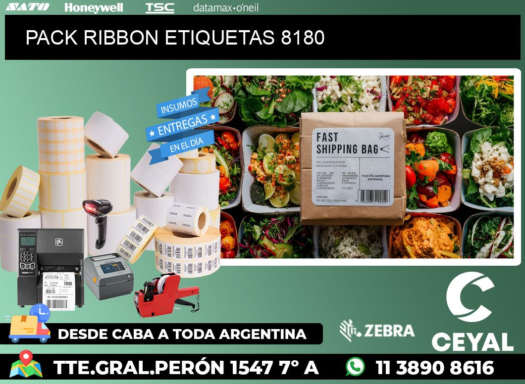 PACK RIBBON ETIQUETAS 8180