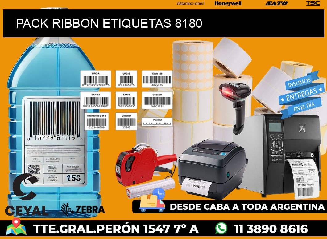 PACK RIBBON ETIQUETAS 8180