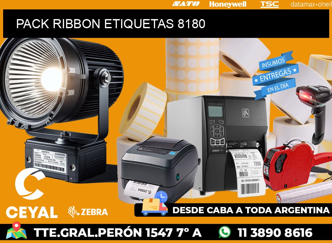 PACK RIBBON ETIQUETAS 8180