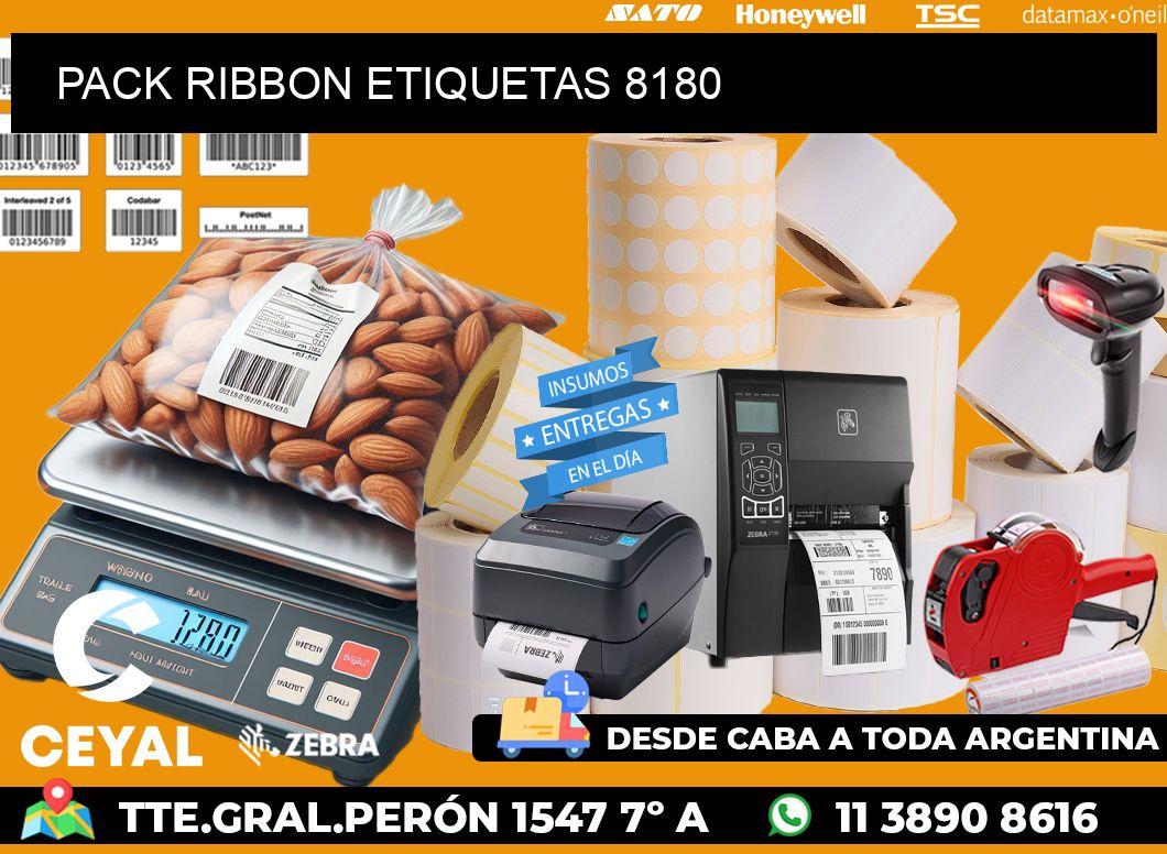 PACK RIBBON ETIQUETAS 8180