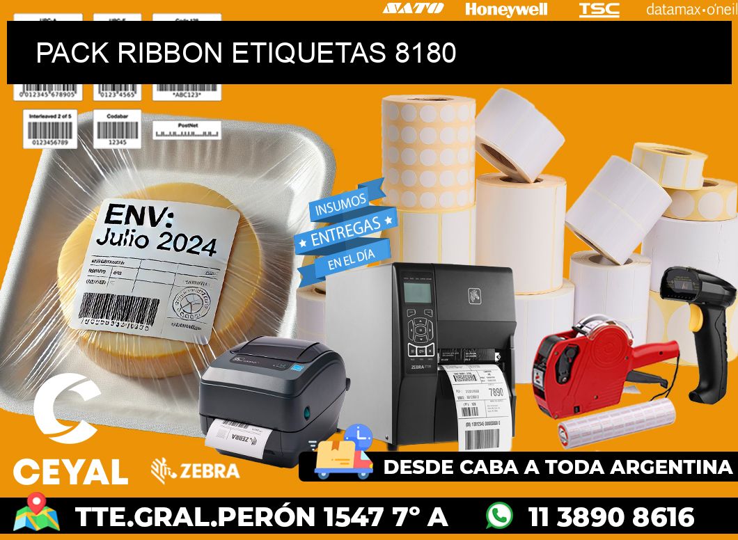 PACK RIBBON ETIQUETAS 8180