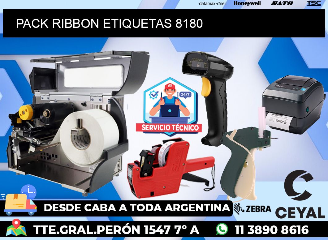 PACK RIBBON ETIQUETAS 8180