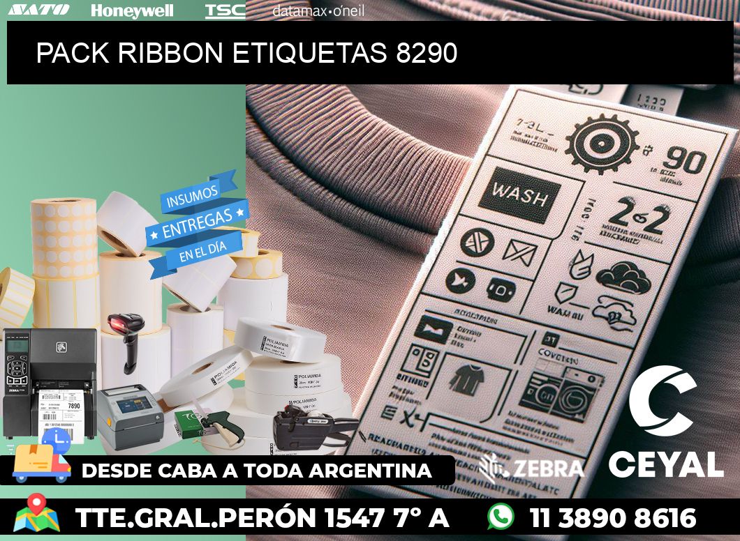 PACK RIBBON ETIQUETAS 8290