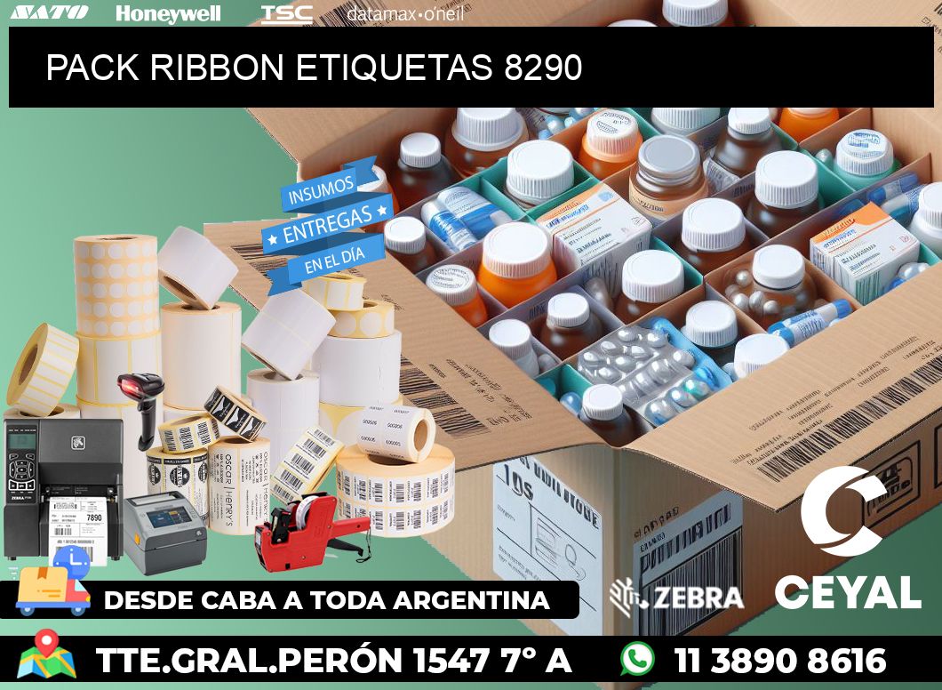 PACK RIBBON ETIQUETAS 8290