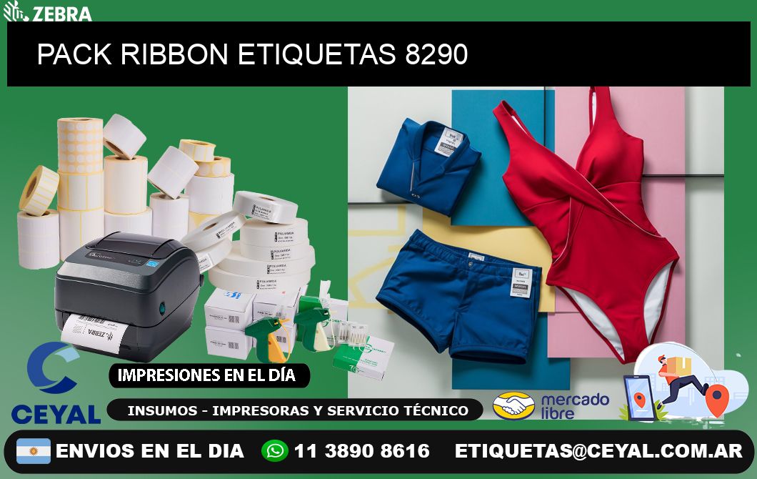 PACK RIBBON ETIQUETAS 8290